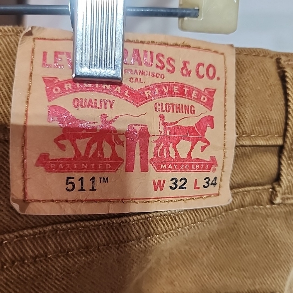 Levis 511 Men  Cargo Skinny Pants. Great Autumn Color. Size 32x34 - Picture 3 of 3
